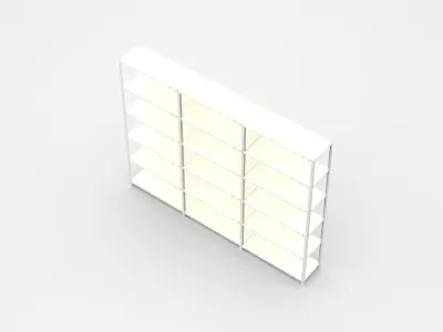 Semi-level White Industrial Shelf 3D model