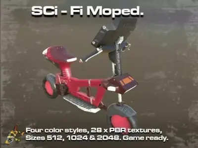 SCi-Fi Moped Low-poly 3D model