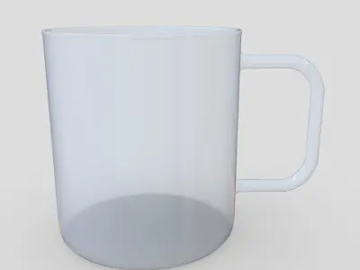 Mug 9 cup with handle Low-poly 3D model