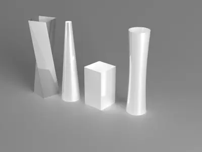 A set of modern decorative vases Low-poly 3D model