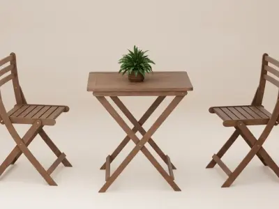 Outside Chair and Table 3D model