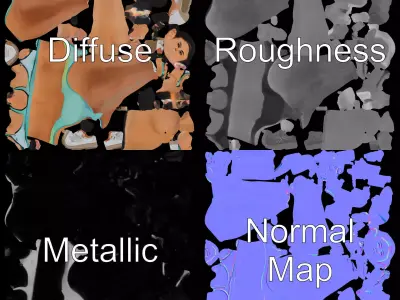 Athletic Female Human Figure Model Pack Low-poly 3D model