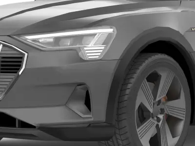 Audi E-Tron 2020 LOW POLY Low-poly 3D model
