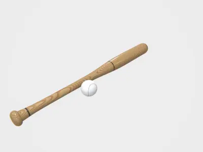 Highly detailed Baseball Bat PBR 3D model