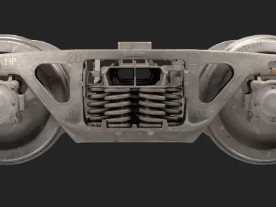 Wagon bogie Low-poly 3D model