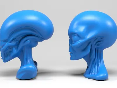 Alien heads 3D print model