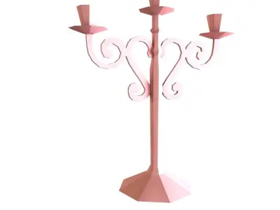 lowpoly chandelier candelabra candle holder 3D model