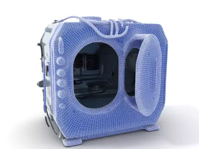 Retro Futuristic Control Chamber Model Pack Low-poly 3D model