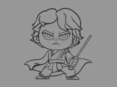 Anakin Skywalker Wall Silhouette 01 3D print model