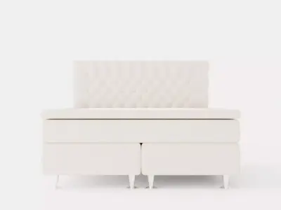 Celine Complete Bed Package 160x200 Velvet Beige Low-poly 3D model
