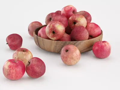 Apples In Bowl 3D model