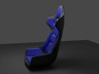 blue sport bucket seat Low-poly 3D model