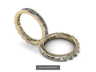 8 Eternity Rings Collection 3D Model Pack