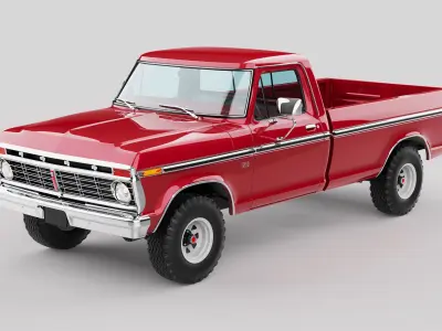 Pickup F250 Single Cab Mk2 1973 1976 1978 3D model