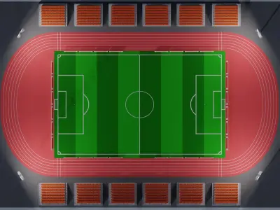 Football soccer stadium seat Low-poly 3D model