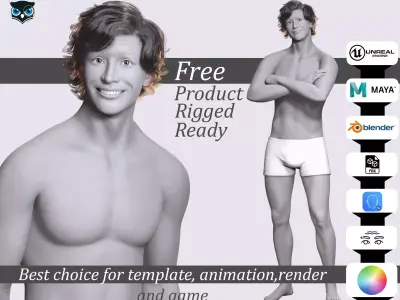 Download Free Rigged 3D Character Fully Rigged Optimized Free low-poly 3D model