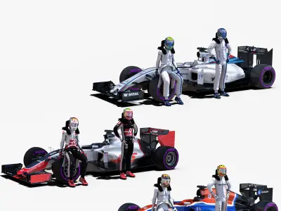 Formula 1 2016 car pack 2 Low-poly 3D model