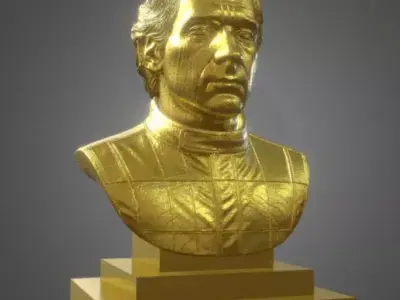 Realistic 3D Bust of Ayrton Senna Formula one Legend 3D print model