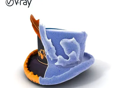 Elegant Feathered Top Hat Model Pack Low-poly 3D model