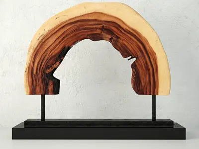 Wooden Decoration on Stand 3D model