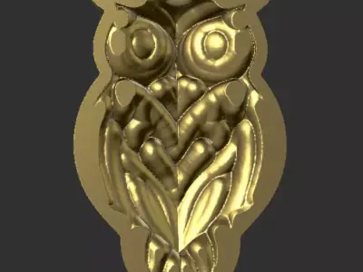 Owl Pendant 3D Model  3D print model