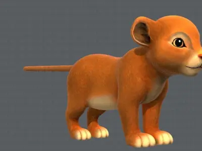 Baby Lion V01 Low-poly 3D model