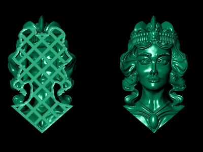Lady Face Pendant 3D print model