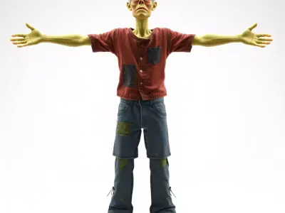 Zombie Character model pack Low-poly 3D model