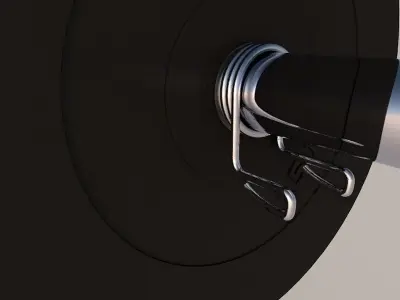 Chrome plated spring bar lock Free low-poly 3D model