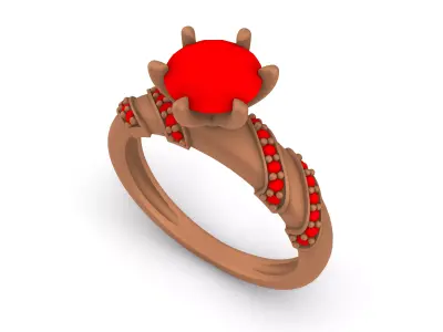 Solitaire Engagement Ring Clasp 3D print model