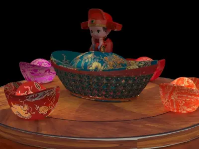 Chinese wedding doll groom  3D model
