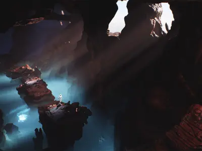 Whimsical Caves Kit - Unreal Engine Cave Pack Low-poly 3D model