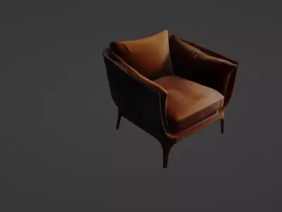 Elegant Vintage Leather Armchair 3D model