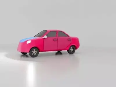 high and low poly 3d cartoon vehicle modeling Low-poly 3D model