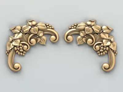 Carved decor corner 006 3D model