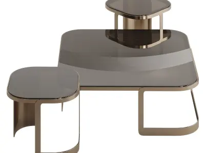 Fendi Casa Bent Glass Coffee Table 3D model