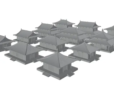 Traditional Japanese Architecture Pack 3D model