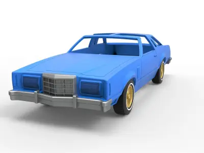 Shell and wheels Thunderbird T-Top 1979 Scale 1 to 25 3D print model