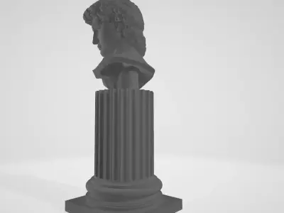 David Statue on Ionic Column 3D print model