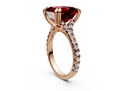 Luxury engagement ring 3D print model