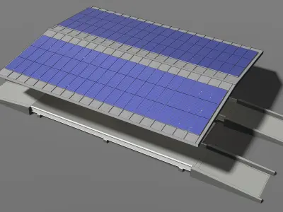 Truck weight scale station with solar cell 24i16 3D model