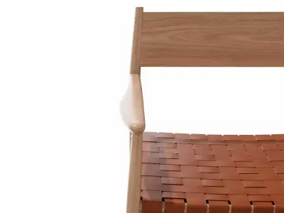 Leather wood chair 3D model