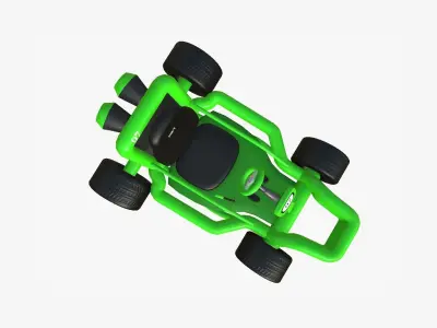Cartoon Kart H03 Green - Vehicle Racing Design Low-poly 3D model