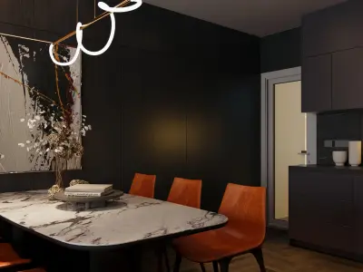 living Kitchen Vray 3D model