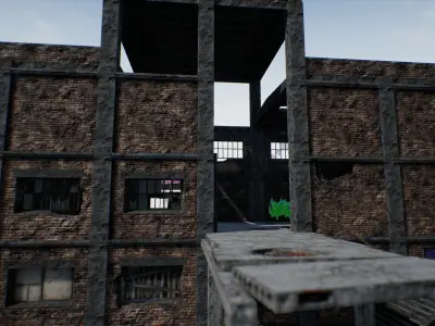 Modular Abandoned Building PBR Low-poly 3D model