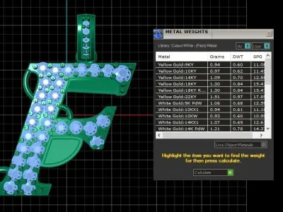 LUXURY ALPHABET F PENDANT 3D PRINTABLE MODEL 3D print model