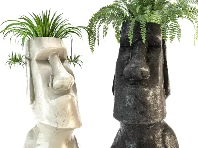 Easter Island Planter 03 3D model