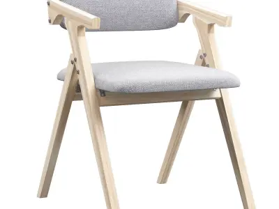 ZHANG TI Solid Wood Folding Dining Chair 3d model Low-poly 3D model