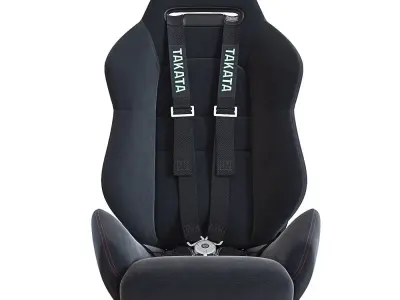 Racing seat Recaro and Wheel MOMO 3D model