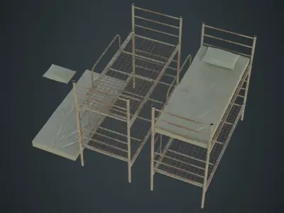 Bunk Bed 1B Low-poly 3D model